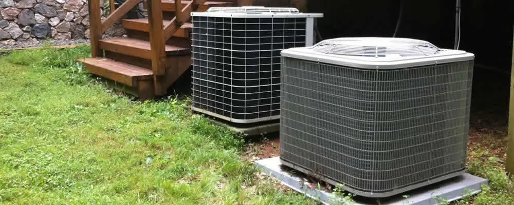 Heat pump installation and service units outside a home in Los Angeles, CA